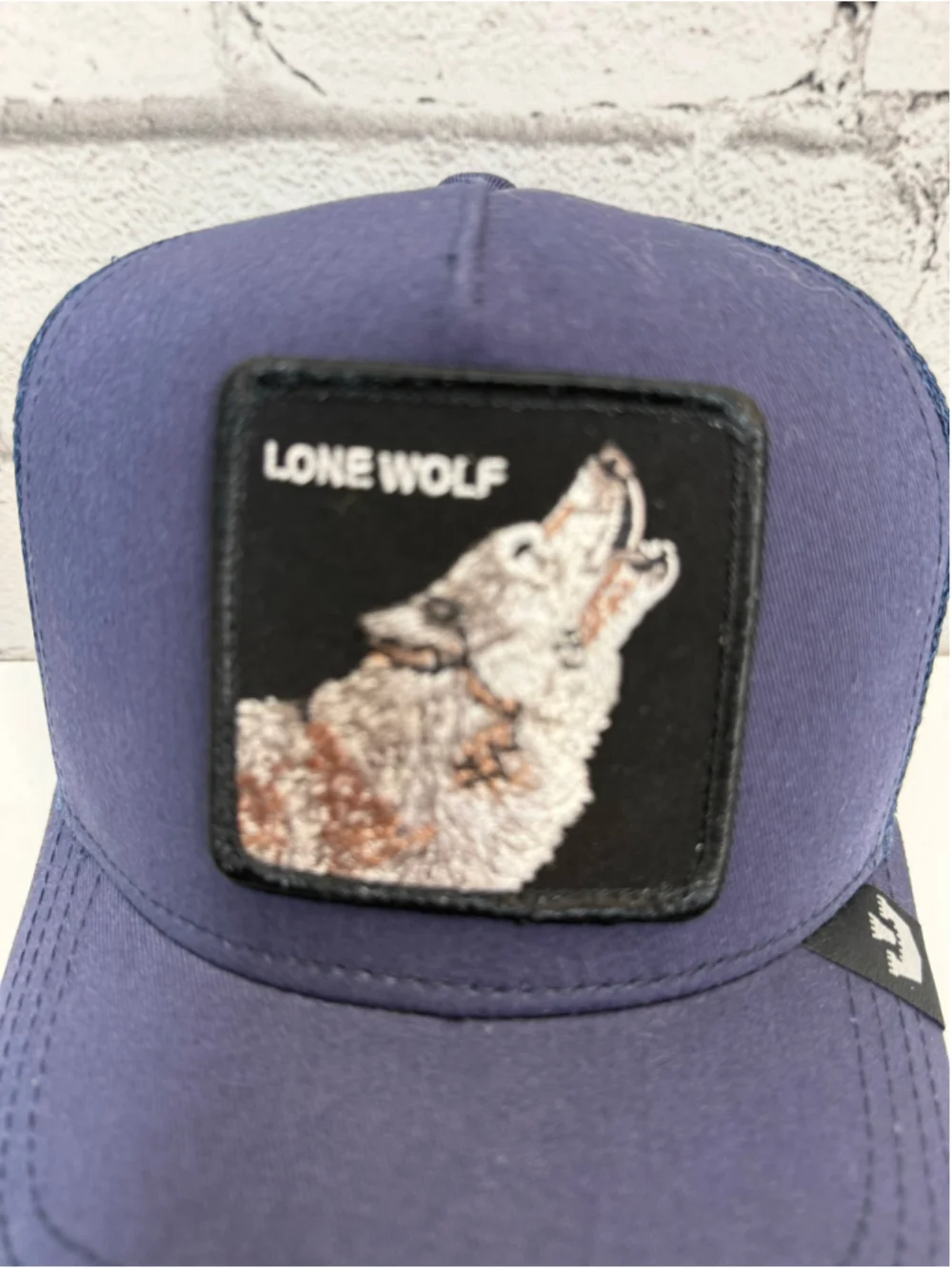 Men’s Goorin Bros Lone Wolf Hat Navy Blue Trucker Hat The Farm OSFM NWT